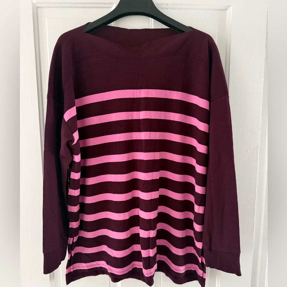 Lou & Grey Boat Neck Fleece Lined Sweatshirt